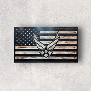 Air Force Wings Wooden Flag