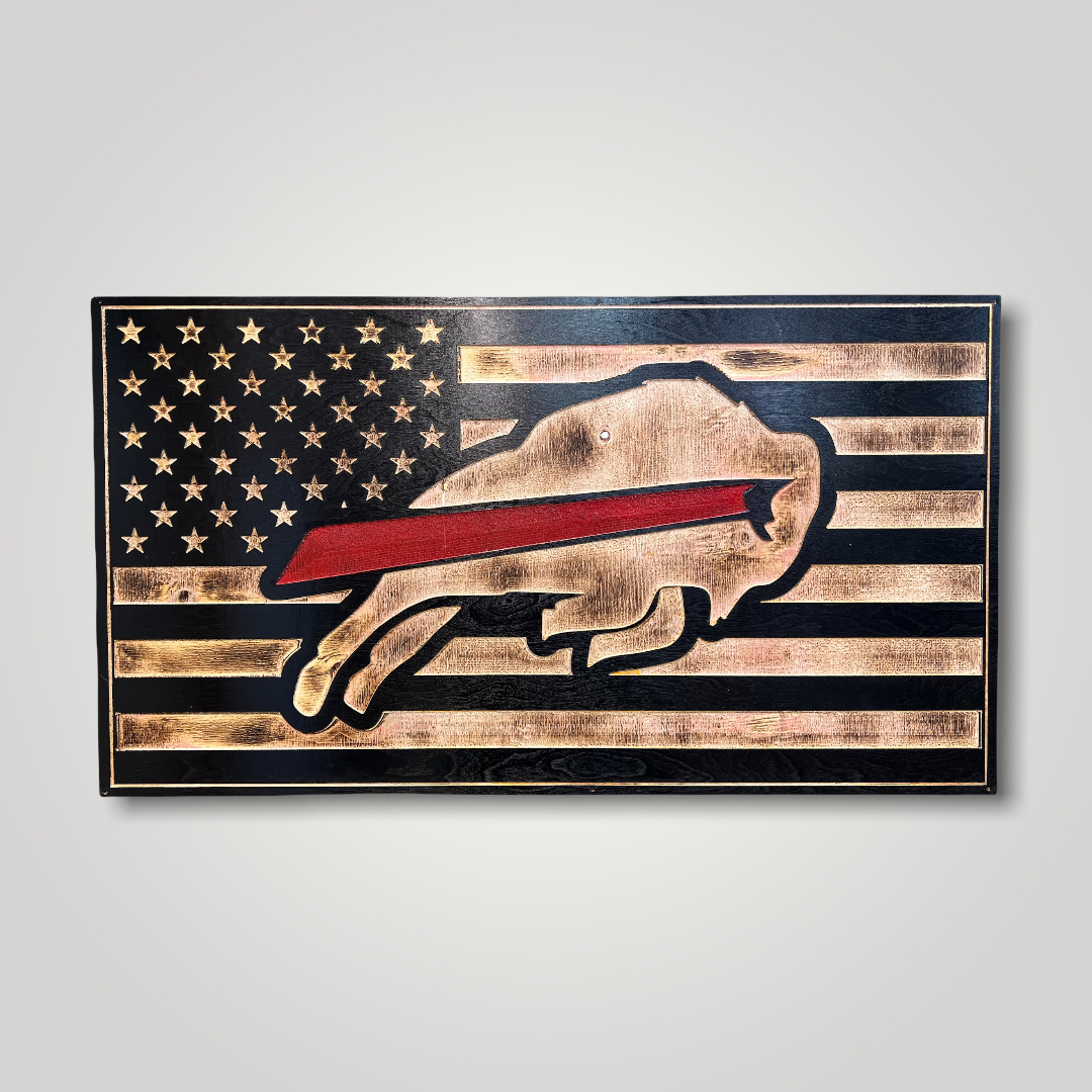 Buffalo Bills Hand Painted Wooden American Flag — It All Started With A Flag