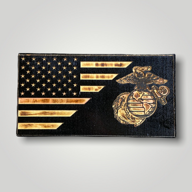 Split Marine Wooden Flag