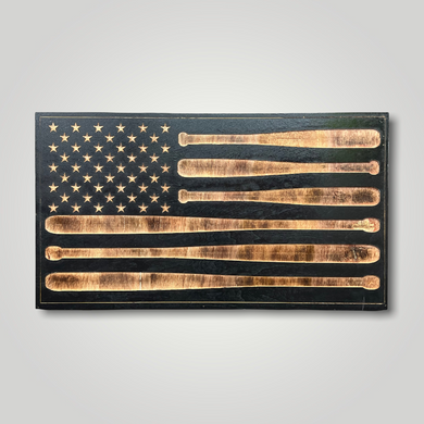 Baseball Bat Wooden Flag