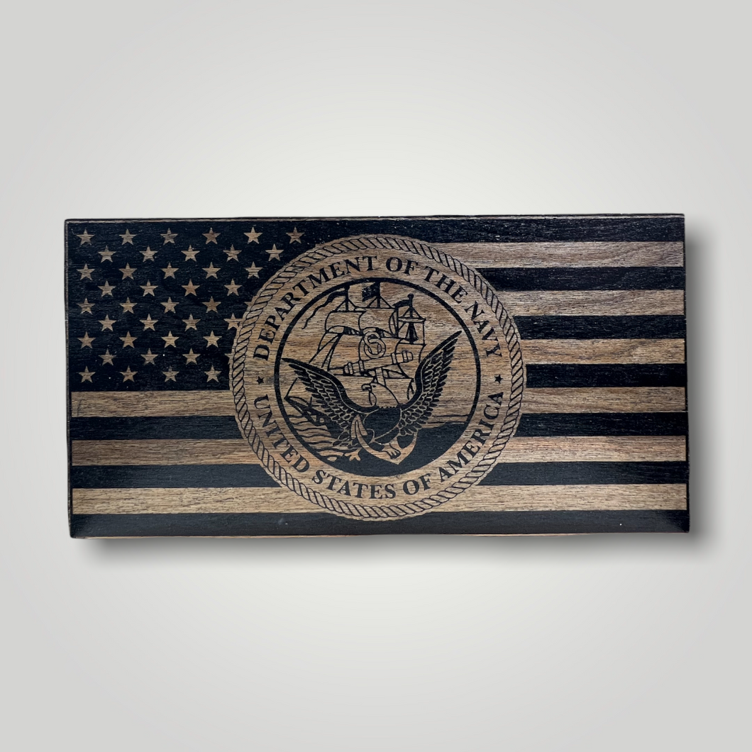 US Navy Wood Flag