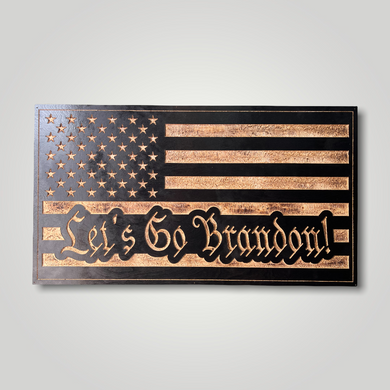 Let’s Go Brandon Wooden Flag