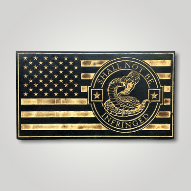 Shall Not Be Infringed Snake Wooden  Flag