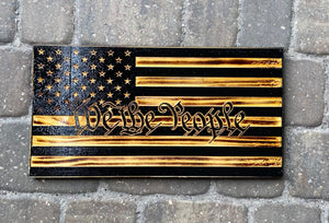 We The People Wooden Flag