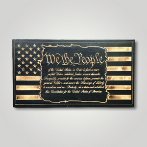 We The People Constitution Wooden Flag