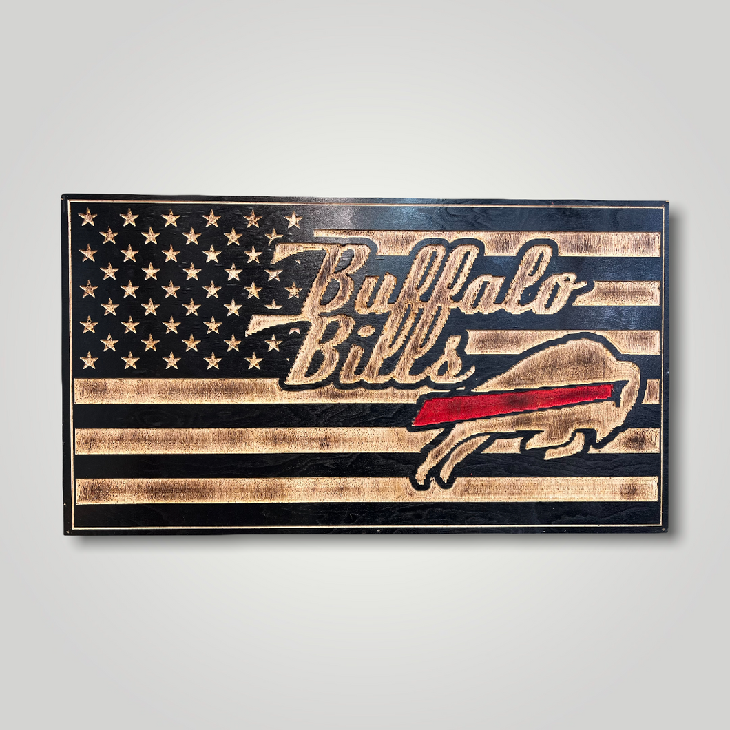 Buffalo Bills Wooden Flag