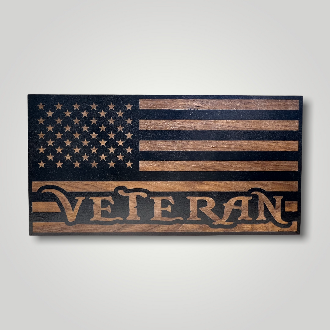 Veteran Wood Flag