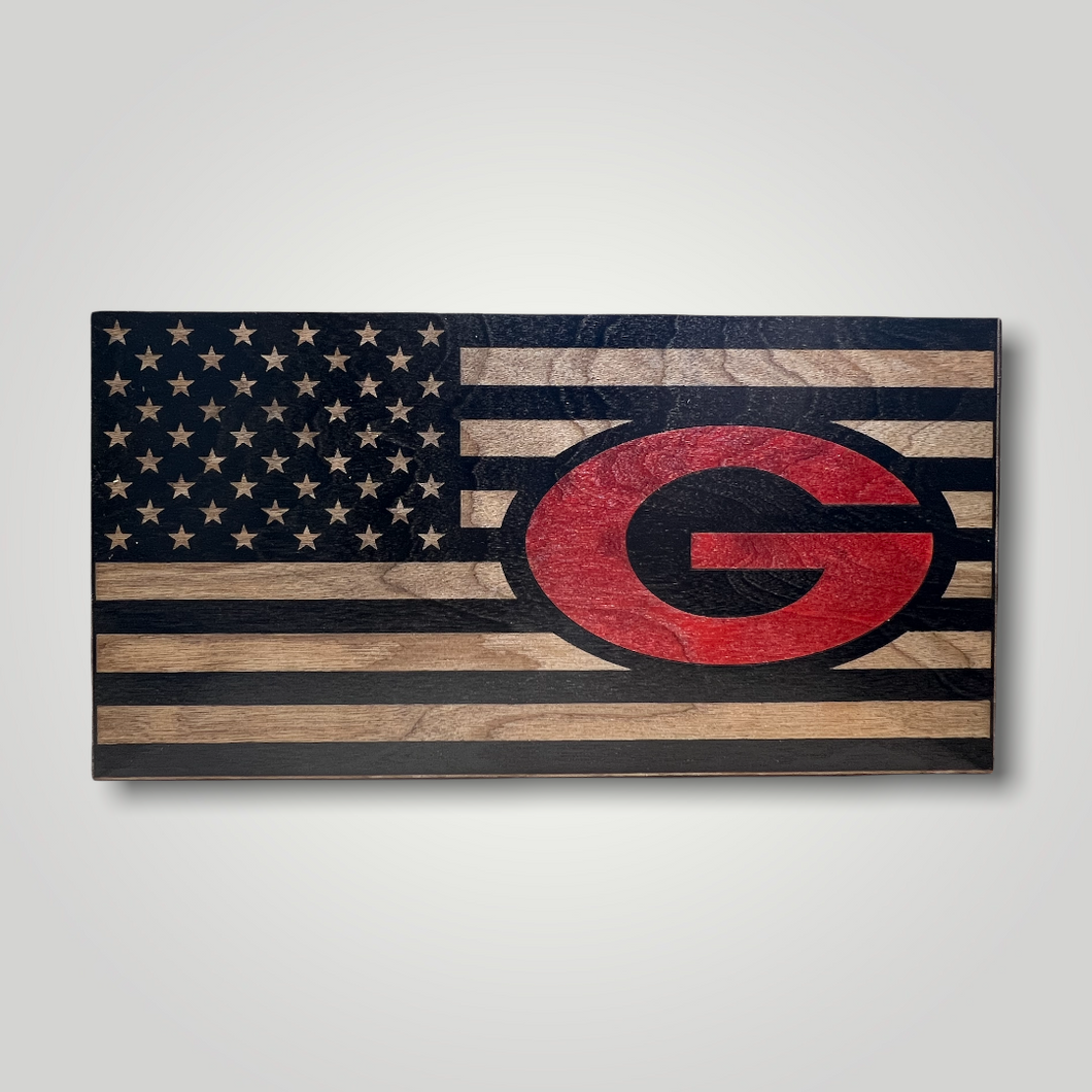 Georgia Bulldogs Wooden Flag