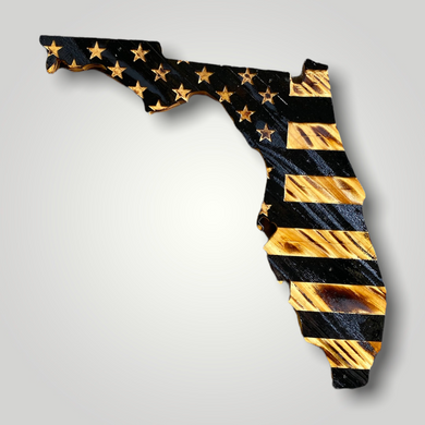 Florida Cutout Wooden Flag