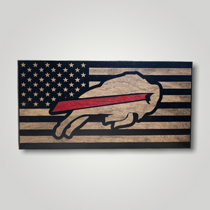 Buffalo Bills Wood Flag