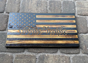 We The People Wooden Flag