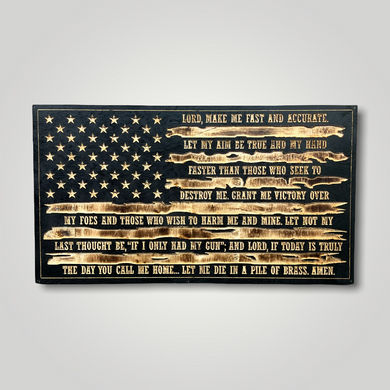 Soldiers Prayer Wooden  Flag