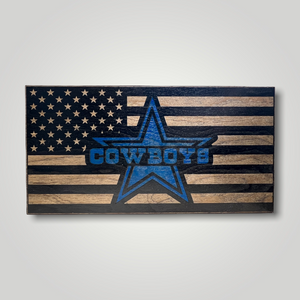 Dallas Cowboys Wood Flag