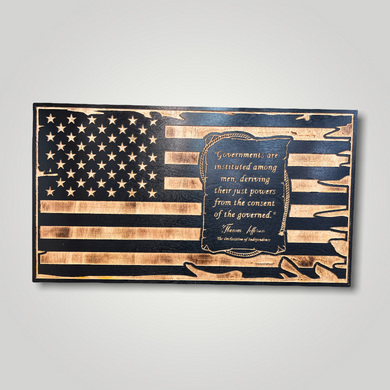 Thomas Jefferson Quote Wooden Flag