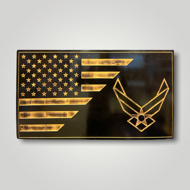 Split Air Force Wooden Flag