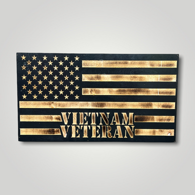 Vietnam Veteran Wooden  Flag
