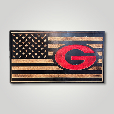 Georgia Bulldogs Wooden Flag