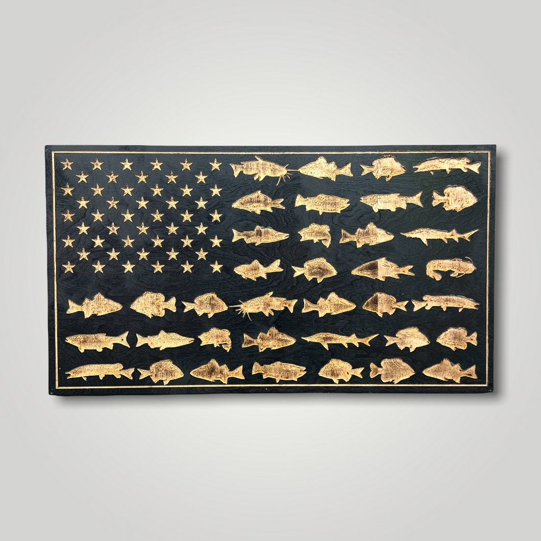 Fish Wooden  Flag