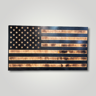 Traditional 50 Star Wooden Flag