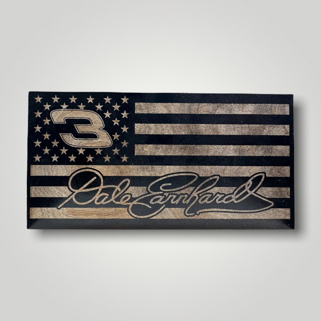 Dale Earnhardt 3 Wood Flag