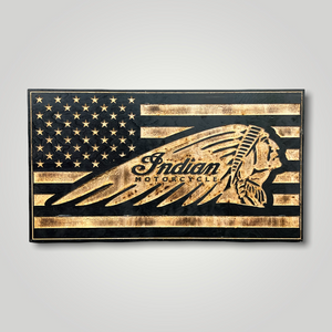Indian Motorcycle Wooden  Flag